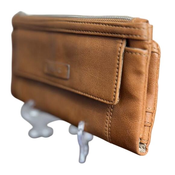 Women's Relic Brown Vegan Leather Wallet Checkbook CC ID Organizer - Picture 2 of 8